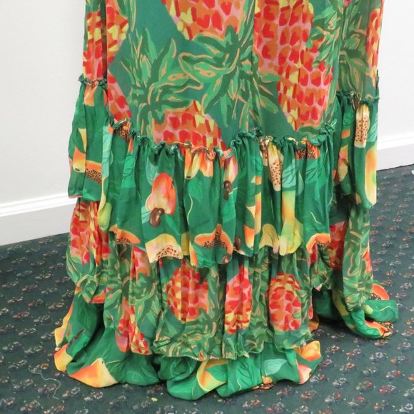 FarmRio Green Pineapple Print Maxi Dress Size S NWT - Picture 11 of 15